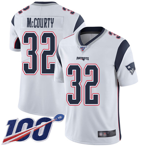 New England Patriots Football #32 100th Season Limited White Men Devin McCourty Road NFL Jersey->youth nfl jersey->Youth Jersey